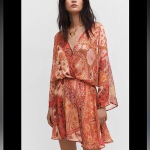 Mango Multicolor Sheer Dress